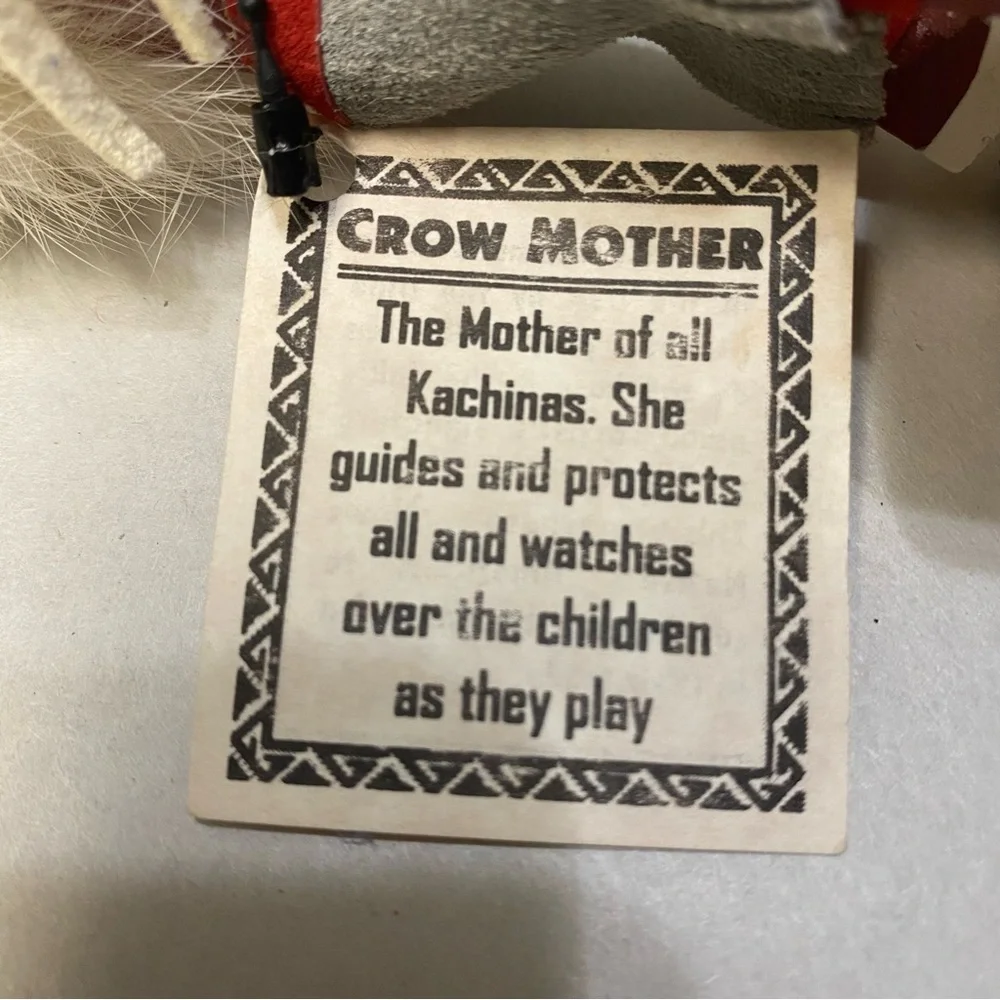 Crow Mother Kachina Handmade Navajo Dine Tribe Signed Marked Art Decor NWT